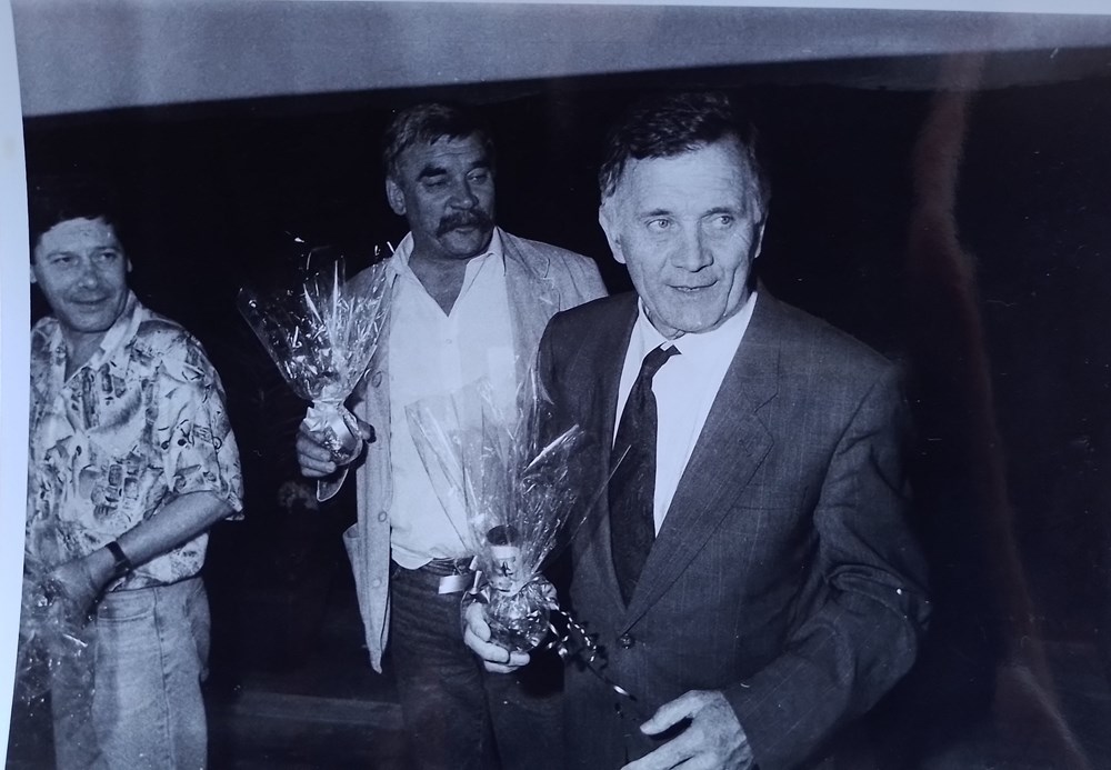 Ivica Vidović, Boris Dvornik i Antun Vrdoljak - "Karneval, anđeo i prah", 1990.  (Snimio Mate Ćurić)